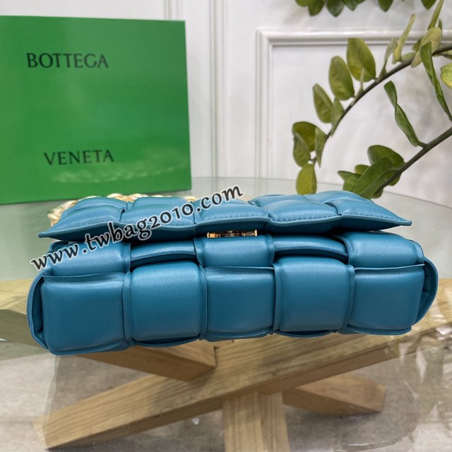 Bottega veneta高端女包 96008野鴨綠 寶緹嘉新款枕頭鏈條包 BV經典款單肩斜挎手提女包  gxz1231